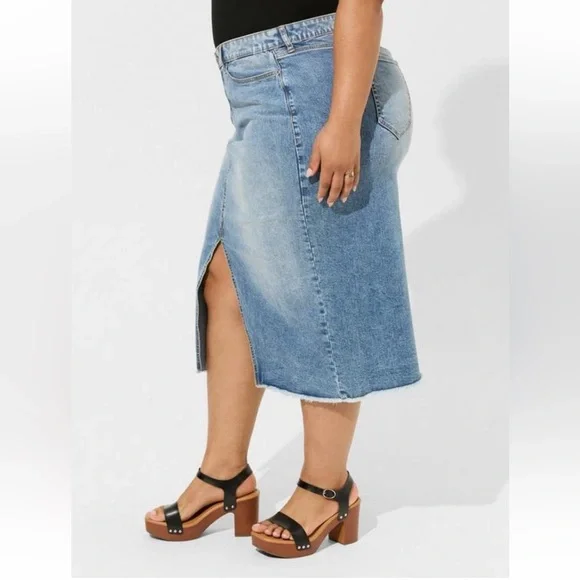 Torrid Denim Midi Skirt - Picture 3 of 4